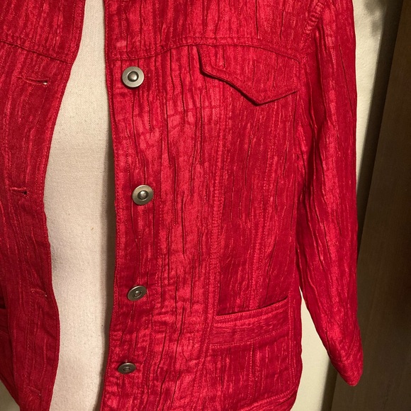 Ruby Rd Red with a touch of shimmer crop jacket size 16. NWOT - Picture 3 of 7
